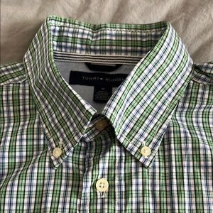 Tommy Hilfiger Men's Green Plaid Shirt